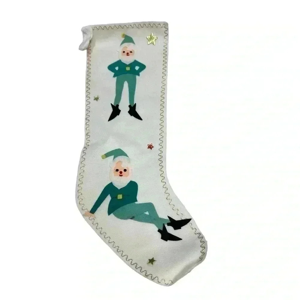 Vintage 1950's Elves Christmas Stocking